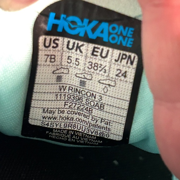 Hoka One One Rincon 3 Running Shoes Sneakers Sunlit Ocean/Airy Blue Womens 7B - Picture 12 of 15